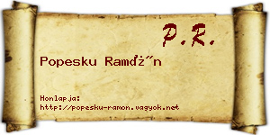 Popesku Ramón névjegykártya
